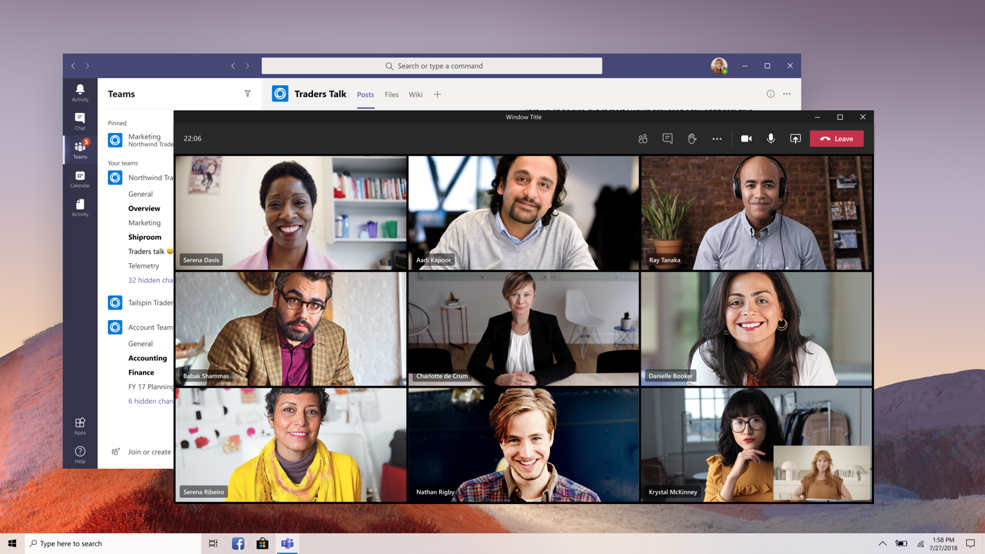 Novas experiências de reunião do Microsoft Teams